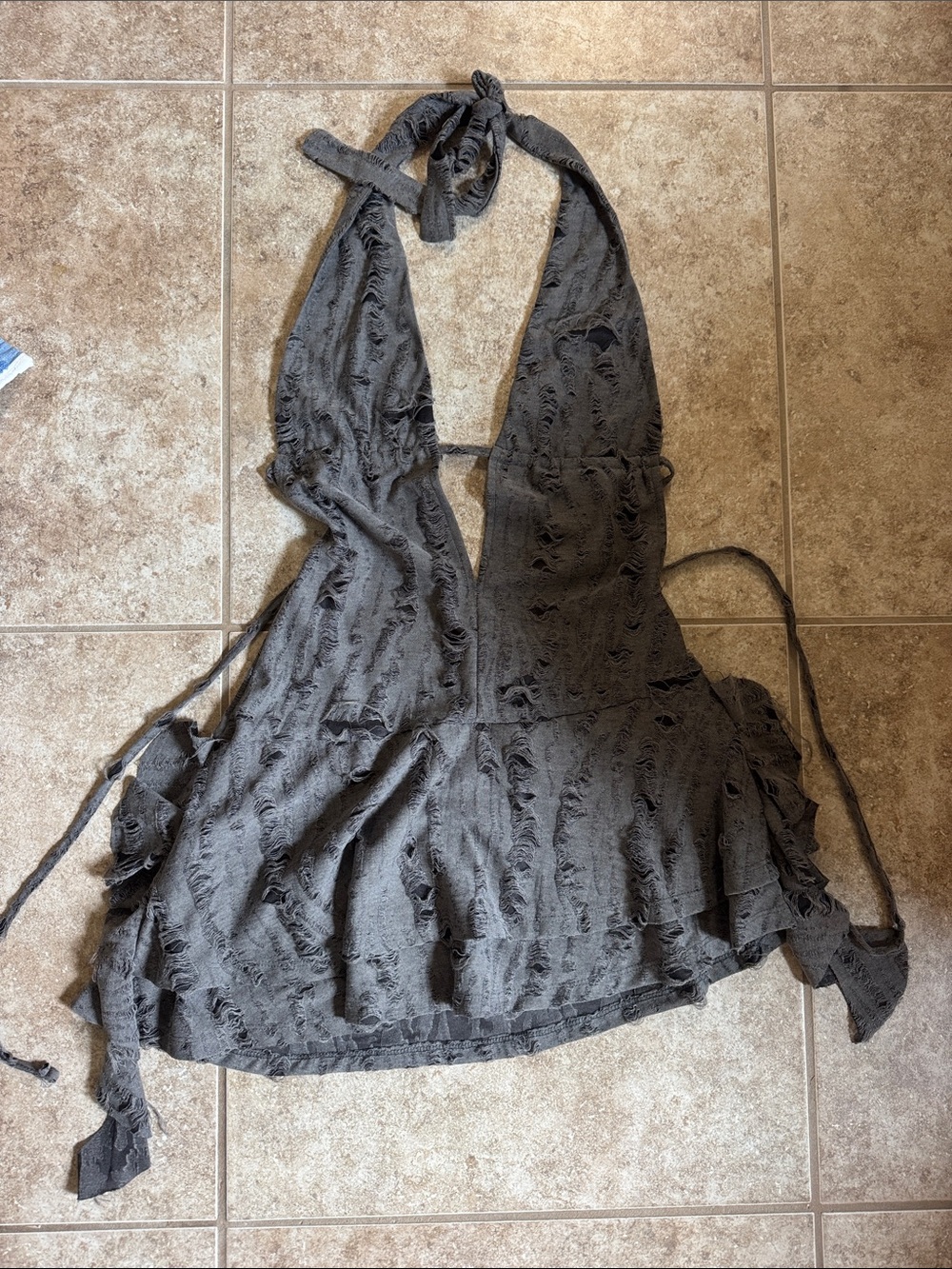 Edikted Grey Backless Halter Mini Dress